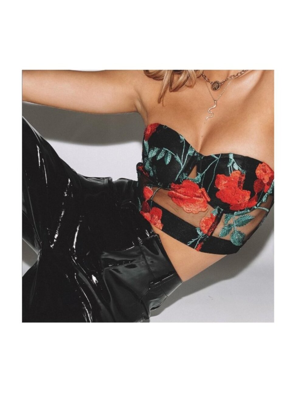 Jagger & Stone Frida Rose Mesh Bustier Corset, Whimsigoth sz0